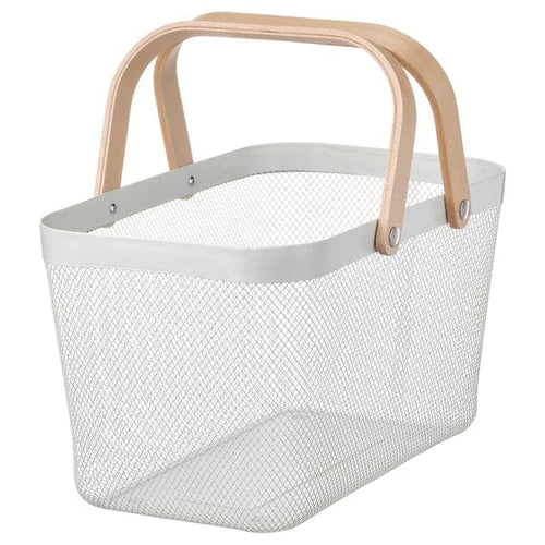 RISATORP - Basket, white, 27x42x23 cm
