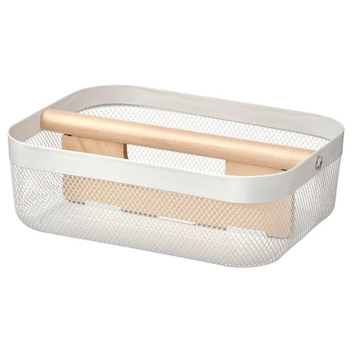 RISATORP - Basket with compartments, white, 33x24x11 cm