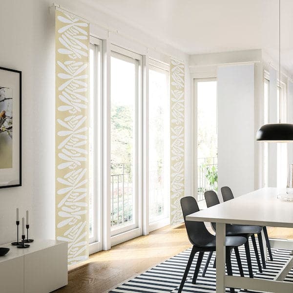 Ikea RÖNNVÅRMAL - Panel curtain, beige/white, 60x300 cm