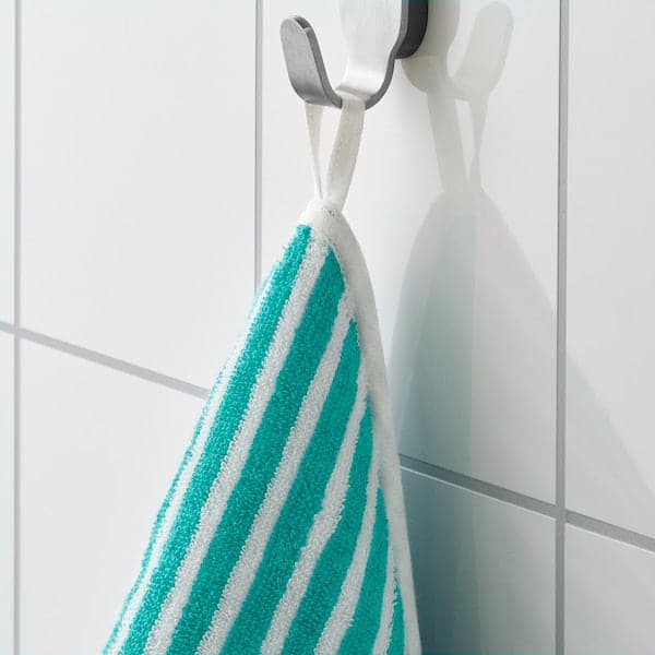 RÖRANDE - Towel with hood, striped/green - best price from Maltashopper.com 40462602