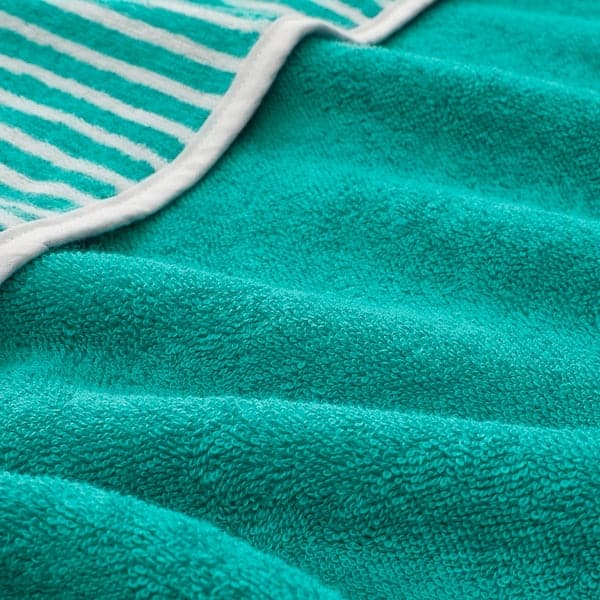 Ikea RÖRANDE - Towel with hood, striped/green