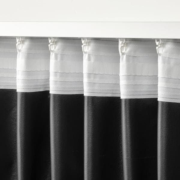 Ikea ROSENMANDEL - Blackout blind, 2 sheets, grey, 135x300 cm ,