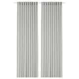 ROSENROBINIA sheer curtains, 1 pair, light grey/with heading tape, 145x300 cm