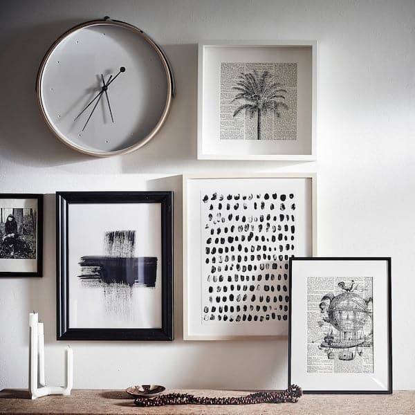 Ikea ROTBLÖTA - Wall clock, ash veneer/light grey, 42 cm