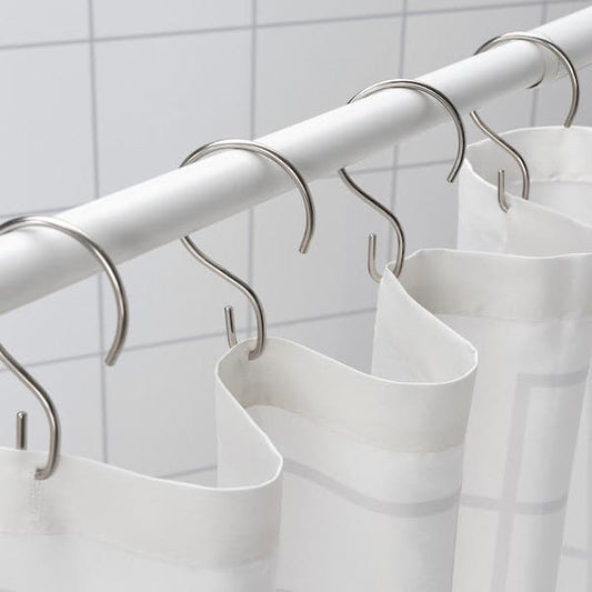 Ikea RUDSJÖN - Shower curtain rings, stainless steel colour ,