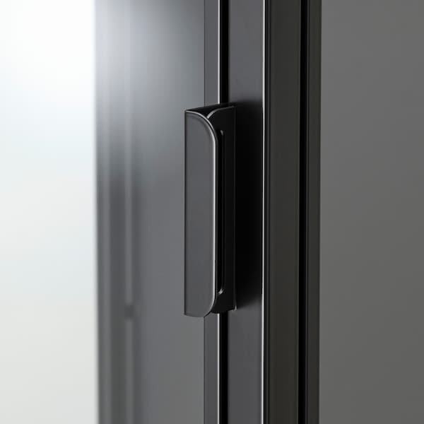Ikea RUDSTA - Glass-door cabinet, anthracite, 42x37x155 cm