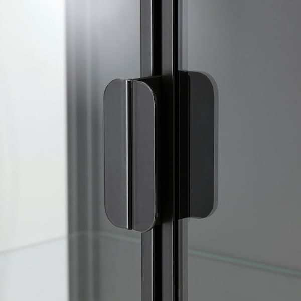 RUDSTA - Glass-door cabinet, anthracite, 80x37x120 cm - best price from Maltashopper.com 50450137