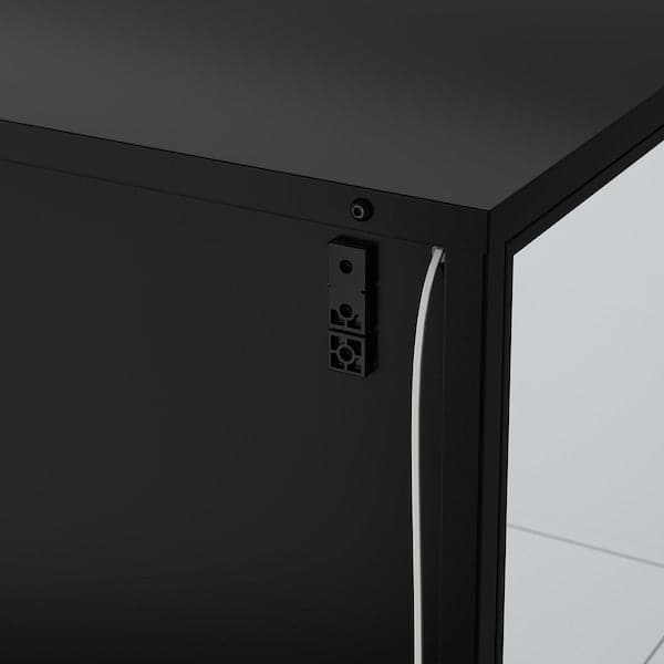 Ikea RUDSTA - Glass-door cabinet, anthracite, 42x37x155 cm