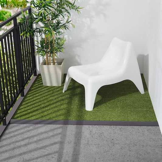 RUNNEN - Edging strip, outdoor floor decking, dark grey, 4 pieces - best price from Maltashopper.com 50494141
