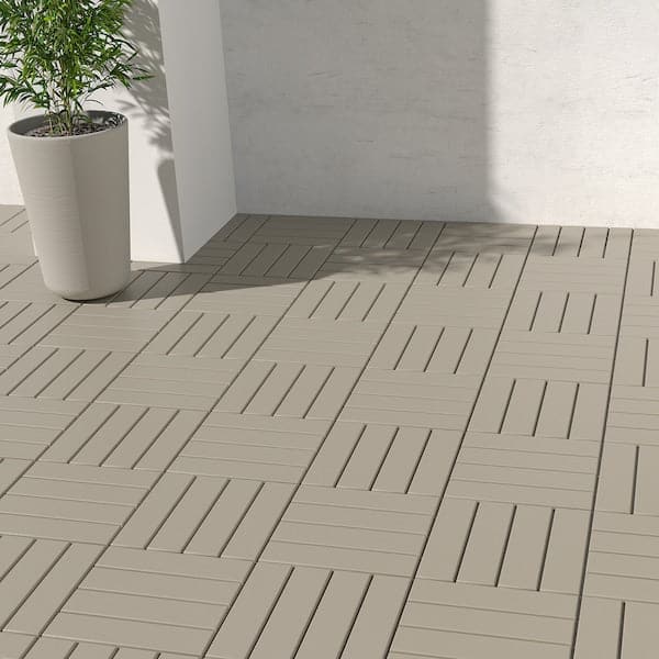 Ikea RUNNEN - Floor decking, outdoor, beige, 0.81 m²