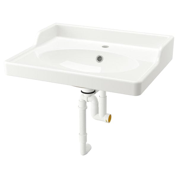 Ikea RUTSJÖN - Wash-basin with water trap, white, 62x49 cm