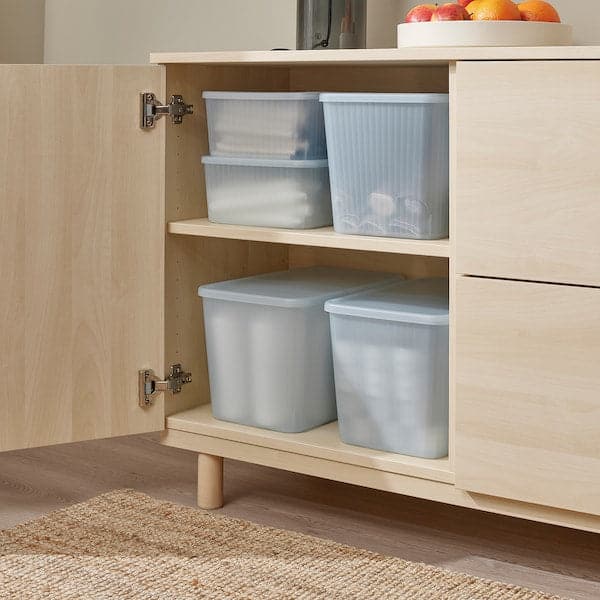 Ikea RYKTA - Storage box with lid, transparent grey-blue, 24x36x23 cm/14.5 l