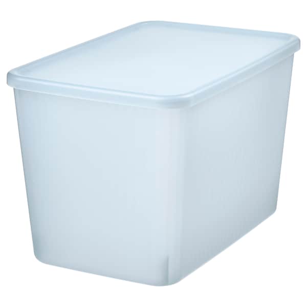 Ikea RYKTA - Storage box with lid, transparent grey-blue, 24x36x23 cm/14.5 l