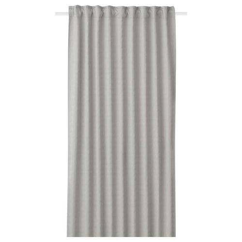 RYSSBRÄKEN - Semi-blind curtain, 1 piece, light grey, , 140x300 cm