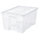 SAMLA box with lid, transparent, 57x39x28 cm/45 l