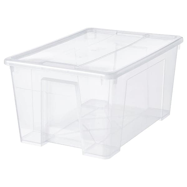 Ikea SAMLA - Box with lid, transparent, 57x39x28 cm/45 l