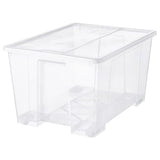 SAMLA box with lid, transparent, 79x57x43 cm/130 l
