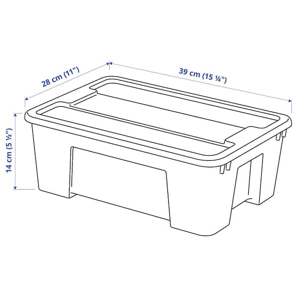 Ikea SAMLA - Box with lid, transparent, 39x28x14 cm/11 l