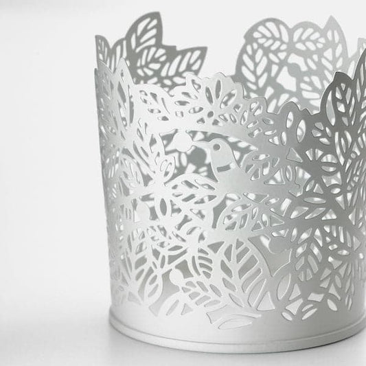Ikea SAMVERKA - Tealight holder, white, 8 cm