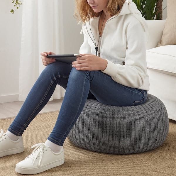 Ikea SANDARED Pouf - grey 56 cm ,