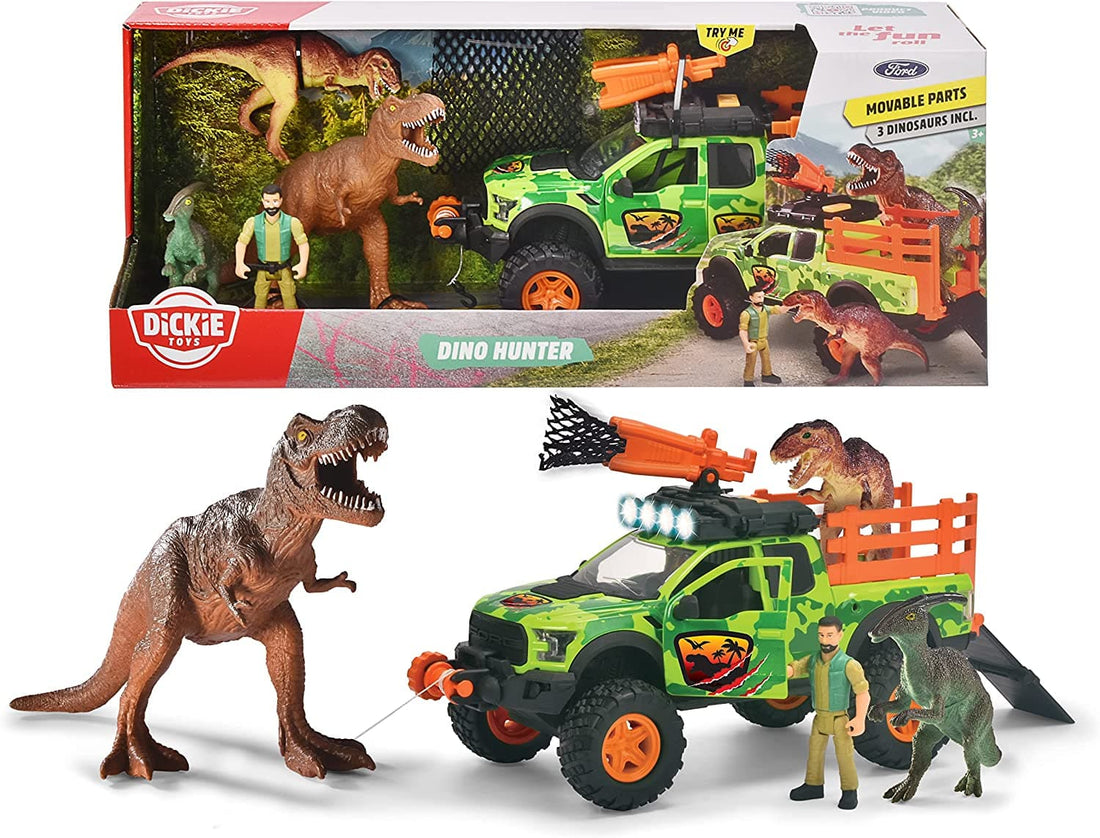 Dino Hunter cm. 25 lights and sounds + 3 disnosaurs and character