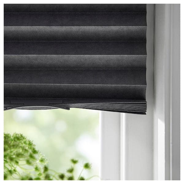 SCHOTTIS - Block-out pleated blind, dark grey, 100x190 cm - best price from Maltashopper.com 90369507