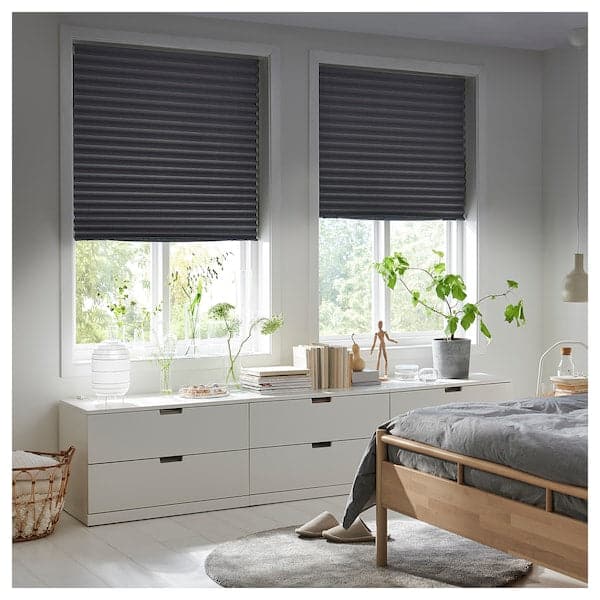 SCHOTTIS - Block-out pleated blind, dark grey, 100x190 cm - best price from Maltashopper.com 90369507