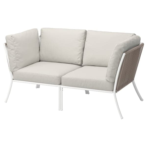 SEGERÖN - 2-seater outdoor sofa, white/beige/Frösön/Duvholmen beige , - best price from Maltashopper.com 79520168