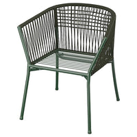 SEGERÖN chair with armrests, outdoor, dark green, 67x73x63 cm