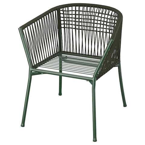 SEGERÖN - Chair with armrests, outdoor, dark green - best price from Maltashopper.com 10514754