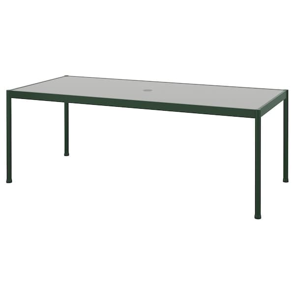 SEGERÖN table, outdoor, dark green/light grey, 91x212 cm