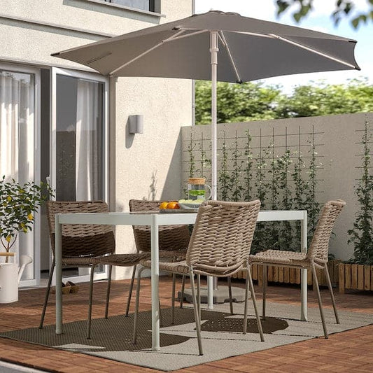 Ikea SEGERÖN / TEGELÖN - Table and 4 chairs, outdoor white/beige/beige
