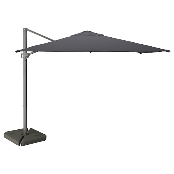 SEGLARÖ - Hanging parasol with base, anthracite/Hjältön grey,330x240 cm - best price from Maltashopper.com 29495760