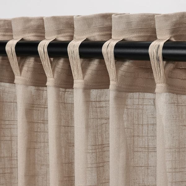 SILVERLÖNN Thin curtains, 1 pair - beige 145x300 cm - best price from Maltashopper.com 10493978