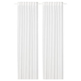 SILVERLÖNN sheer curtains, 1 pair, white/with heading tape, 145x300 cm