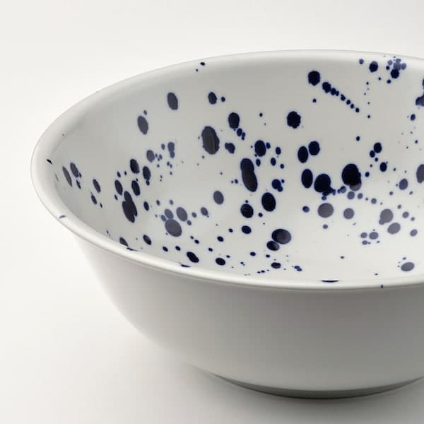 Ikea SILVERSIDA - Serving bowl, patterned/blue, 28 cm
