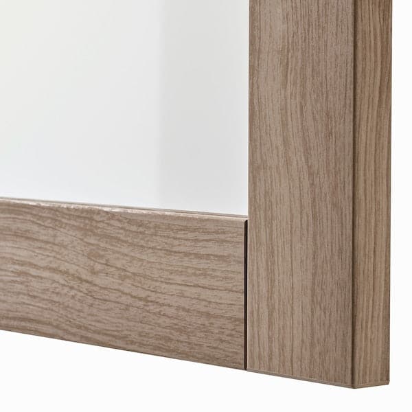 Ikea SINDVIK Glass door - grey biting walnut effect/transparent glass 60x38 cm , 60x38 cm