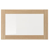 SINDVIK glass door, white stained oak effect/clear glass, 60x38 cm