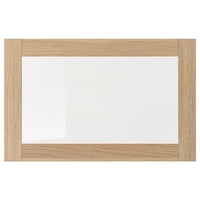 SINDVIK glass door, white stained oak effect/clear glass, 60x38 cm