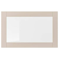 SINDVIK glass door, light grey-beige/clear glass, 60x38 cm