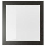 SINDVIK glass door, black-brown/clear glass, 60x64 cm