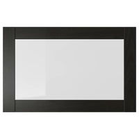 SINDVIK glass door, black-brown/clear glass, 60x38 cm