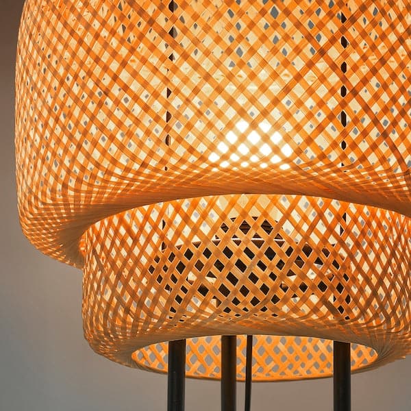 Ikea SINNERLIG - Floor lamp, bamboo/handmade ,
