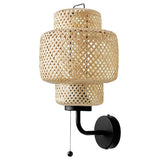 SINNERLIG wall lamp, wired-in installation, bamboo/handmade, 19x34x20 cm