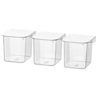 SKÅDIS container with lid, white, 7x8x8.5 cm, 3 pack