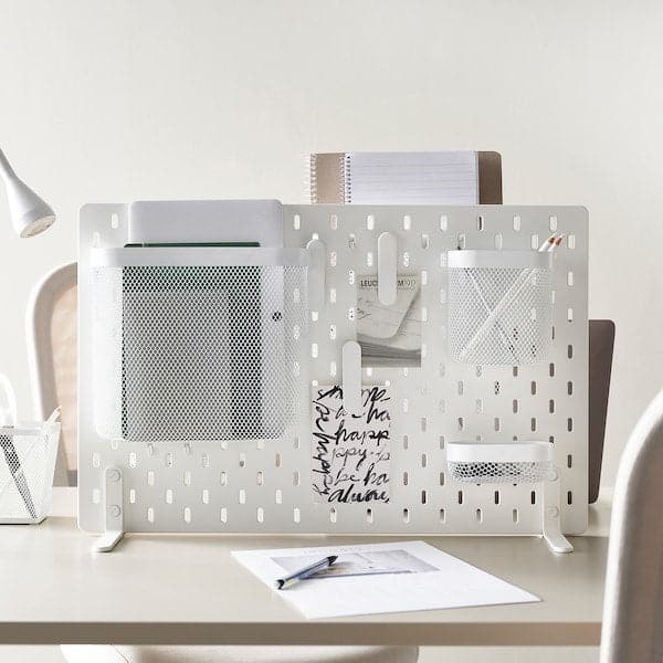 Ikea SKÅDIS - Freestanding peg board, white, 56x37 cm