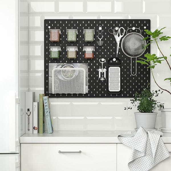 Ikea SKÅDIS - Pegboard, black, 76x56 cm