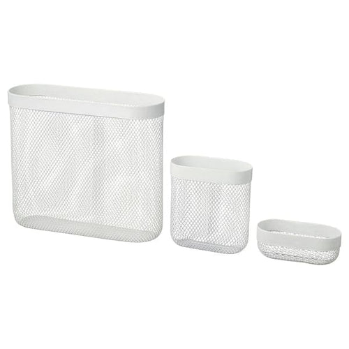 SKÅDIS - Storage basket, set of 3, white