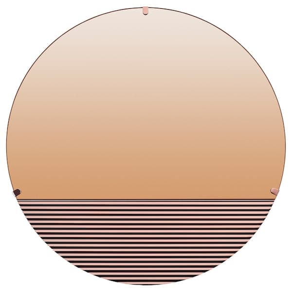 Ikea SKOGSGRÄNSEN - Decorative mirror, copper-colour, 50 cm