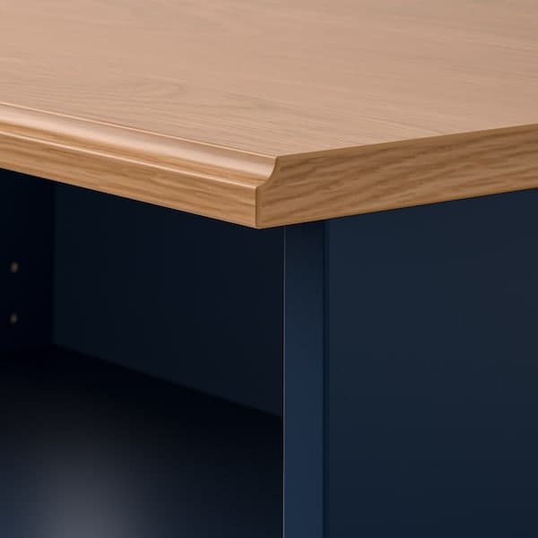 Ikea SKRUVBY - TV storage combination, black-blue, 216x38x140 cm